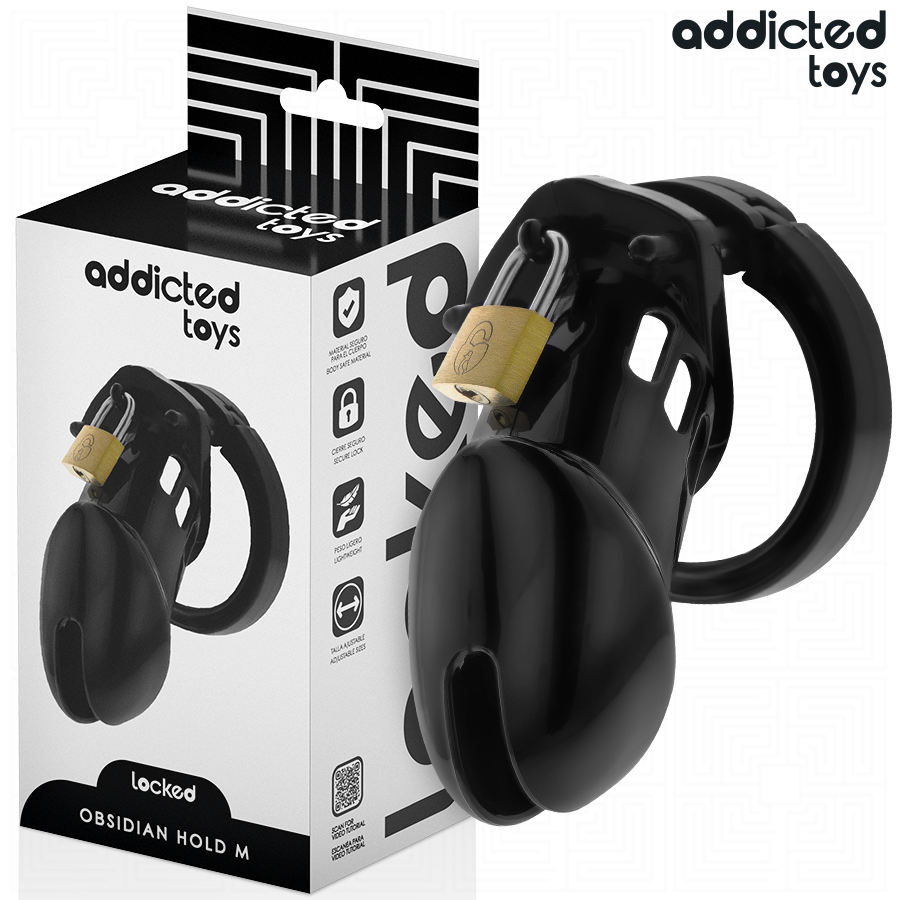 Addicted Toys Locked - Obsidian Hold Penis Cage Maat M