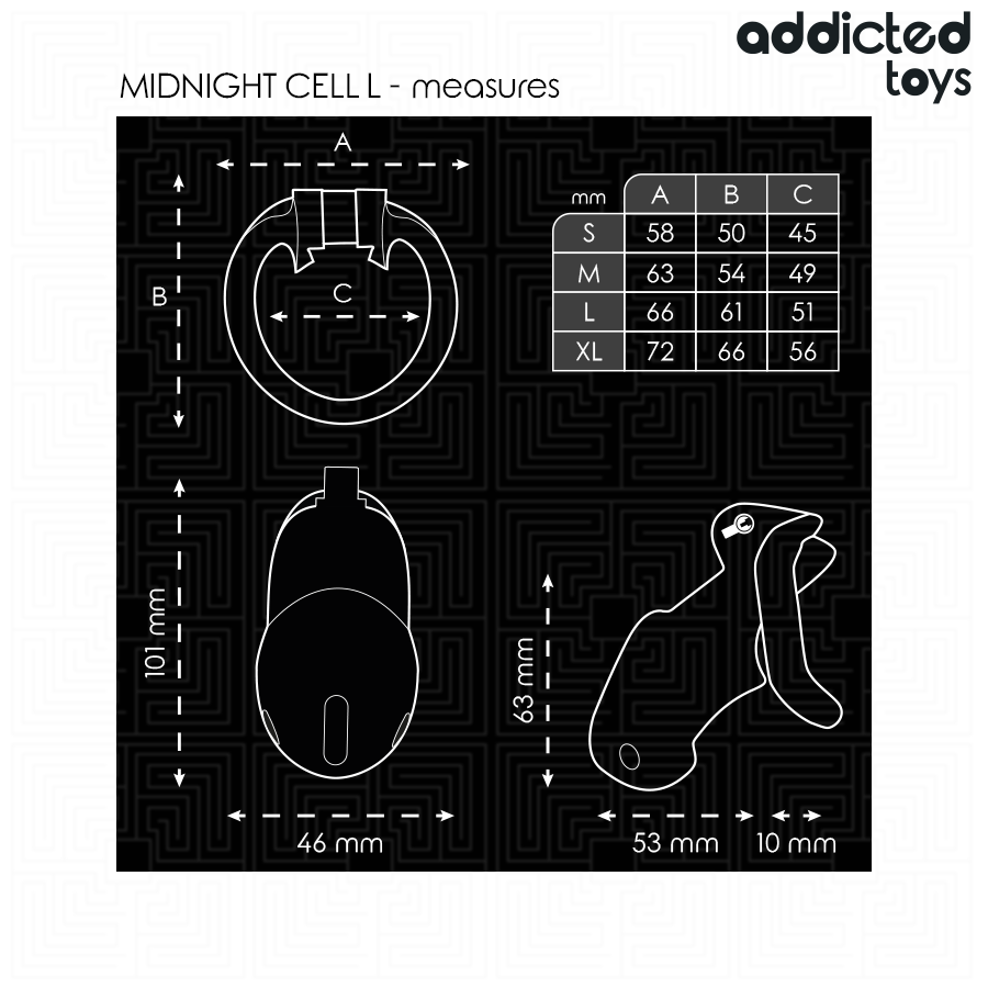 Addicted Toys Locked - Mindnight Cel Penis Kooi Maat L - afbeelding 5