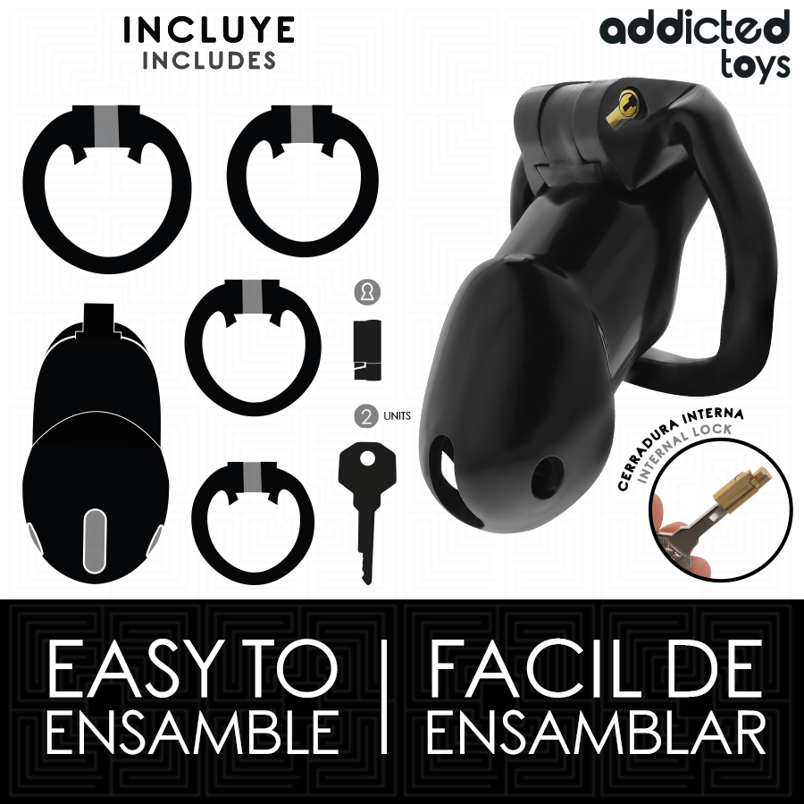 Addicted Toys Locked - Mindnight Cel Penis Kooi Maat L - afbeelding 4