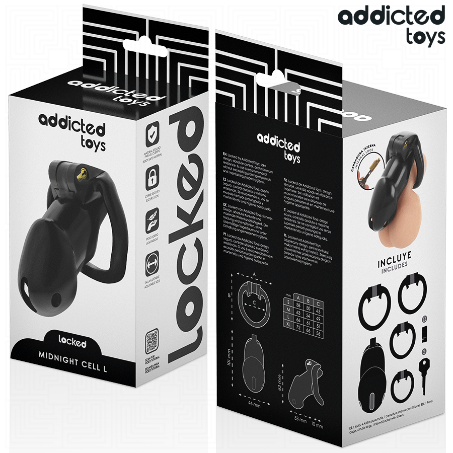 Addicted Toys Locked - Mindnight Cel Penis Kooi Maat L - afbeelding 6