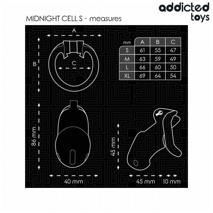Addicted Toys Locked - Mindnight Cel Penis Kooi Maat S - afbeelding 5