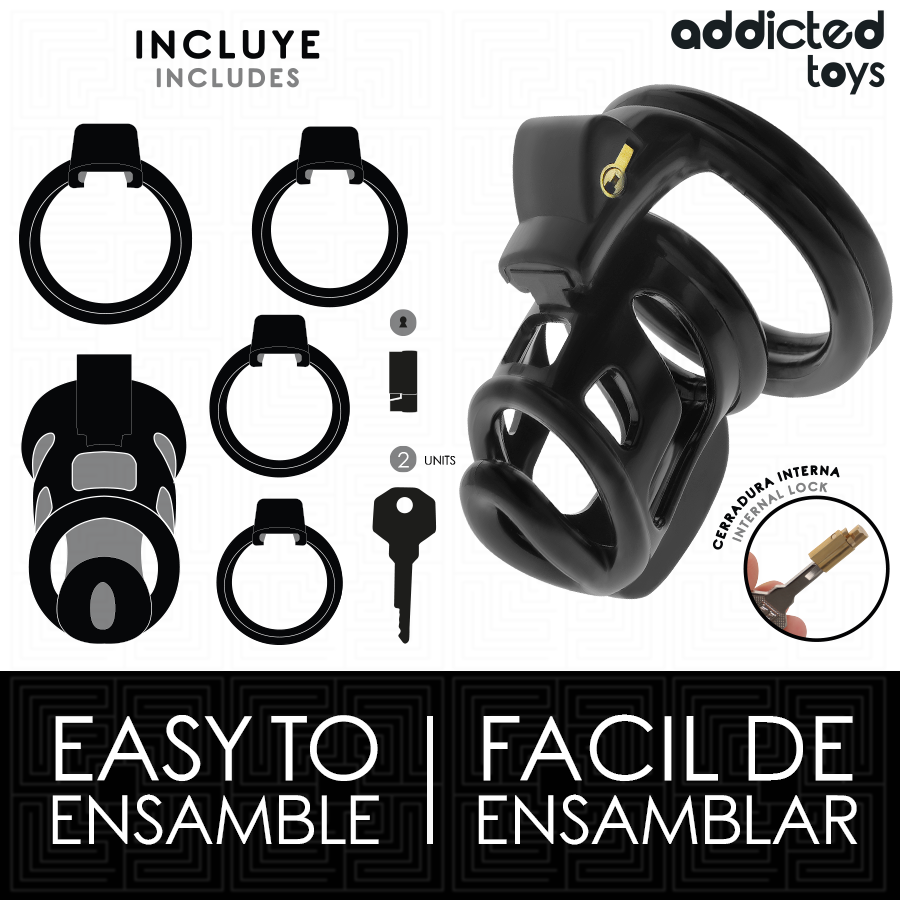 Addicted Toys Locked - Gilden Cage Penis Cage 8,5 cm - afbeelding 4