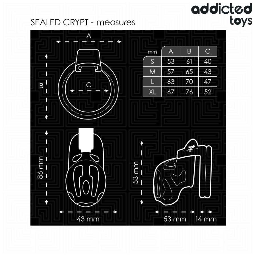 Addicted Toys Locked - Verzegelde Crypt Penis Kooi 8 cm - afbeelding 5