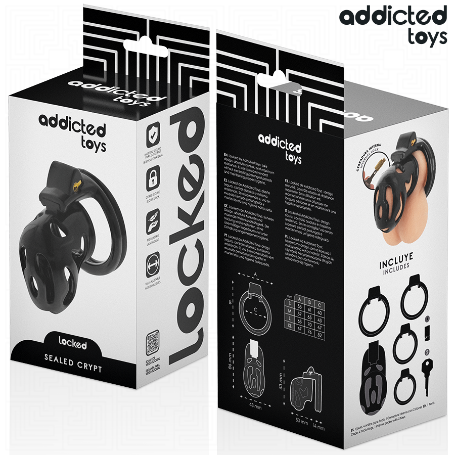Addicted Toys Locked - Verzegelde Crypt Penis Kooi 8 cm - afbeelding 6