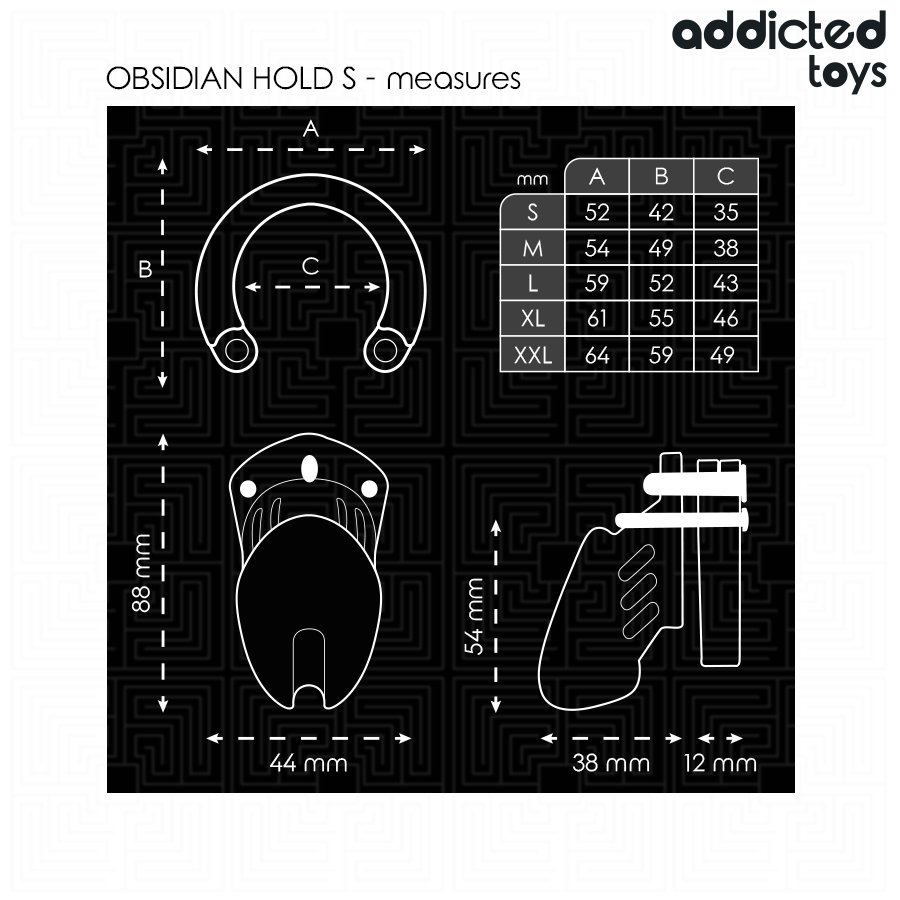 Addicted Toys Locked - Obsidian Hold Penis Kooi Maat S - afbeelding 5