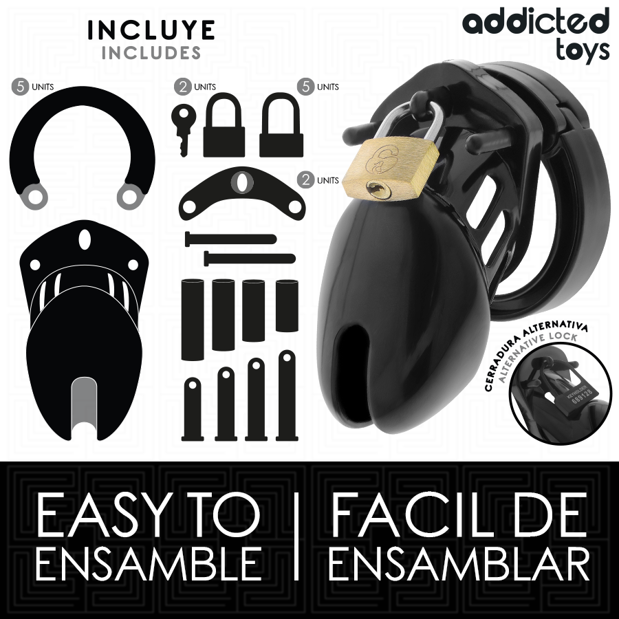 Addicted Toys Locked - Obsidian Hold Penis Kooi Maat S - afbeelding 4