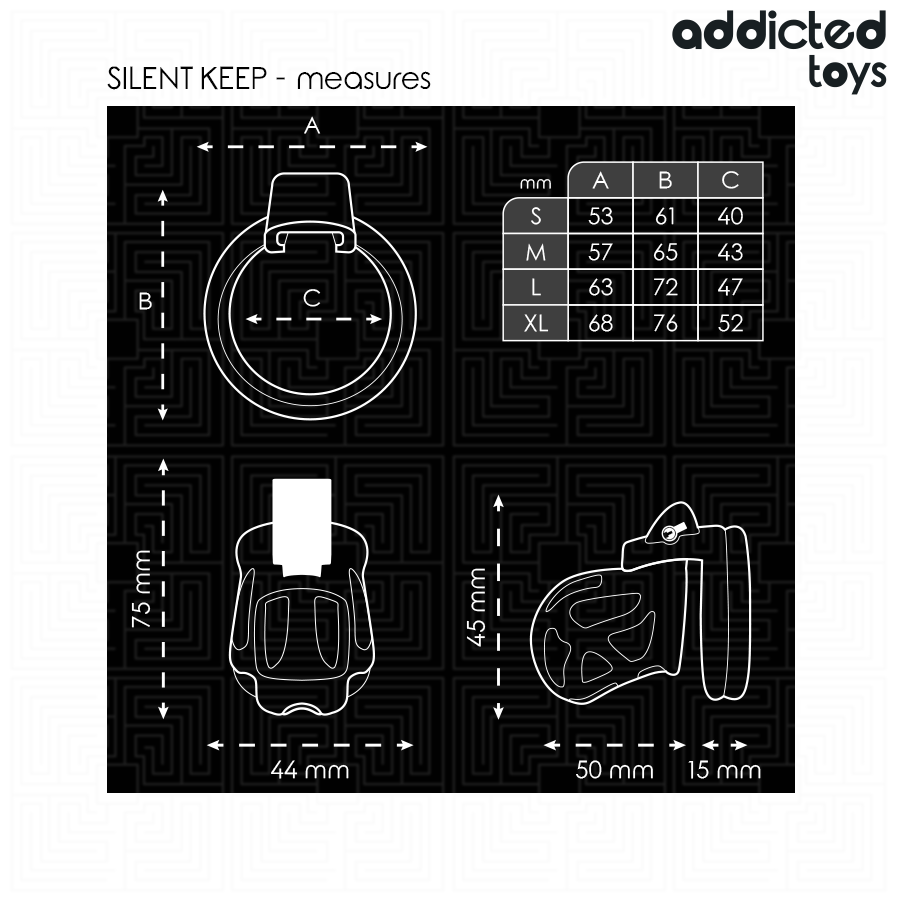 Addicted Toys Locked - Stille Houd Penis Kooi 7,5 cm - afbeelding 5