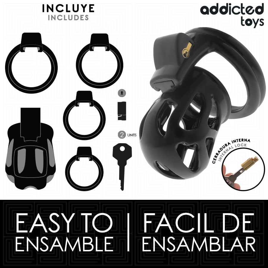 Addicted Toys Locked - Stille Houd Penis Kooi 7,5 cm - afbeelding 4