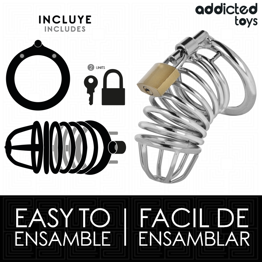 Addicted Toys Locked - Ijzeren Cel Metalen Penis Kooi 4 cm Maat S - afbeelding 4