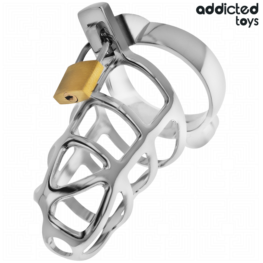 Addicted Toys Locked - Zilveren Slot Peniskooi Metaal Maat M - afbeelding 2