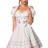 Dirndl jurk wit/groen pastel