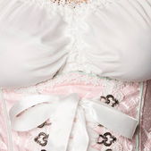Dirndl jurk wit/groen pastel