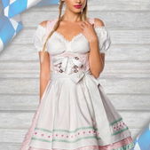 Dirndl jurk wit/groen pastel