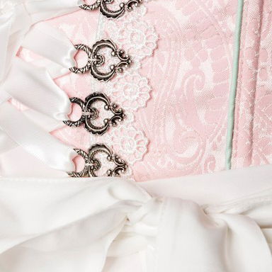 Dirndl jurk wit/groen pastel