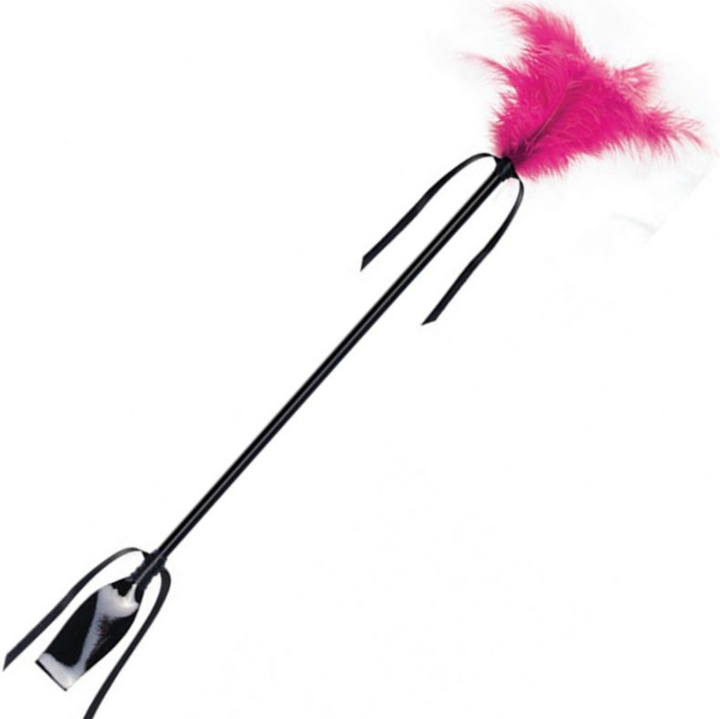 Secretplay - Zwart En Fuchsia Rijzweep & Veer