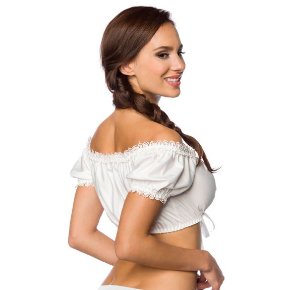Dirndl blouse pofmouw wit