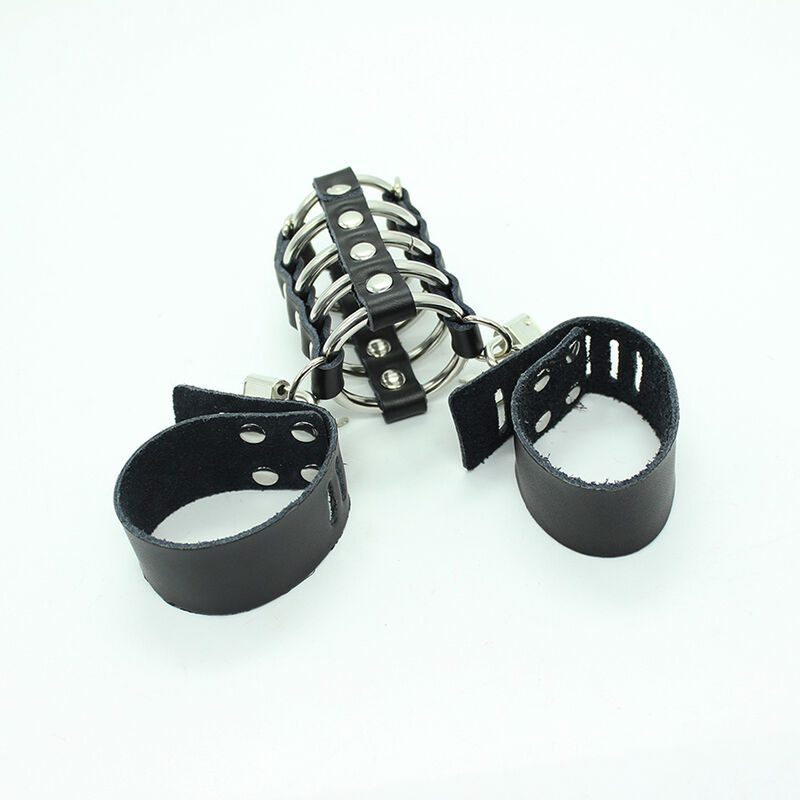 Ohmama Fetish - Peniskooi Met Metalen Ringen En Lederen Banden - afbeelding 4