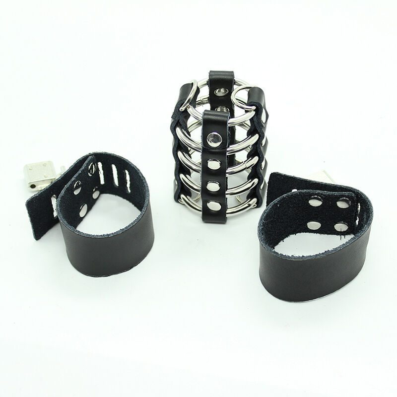 Ohmama Fetish - Peniskooi Met Metalen Ringen En Lederen Banden - afbeelding 5