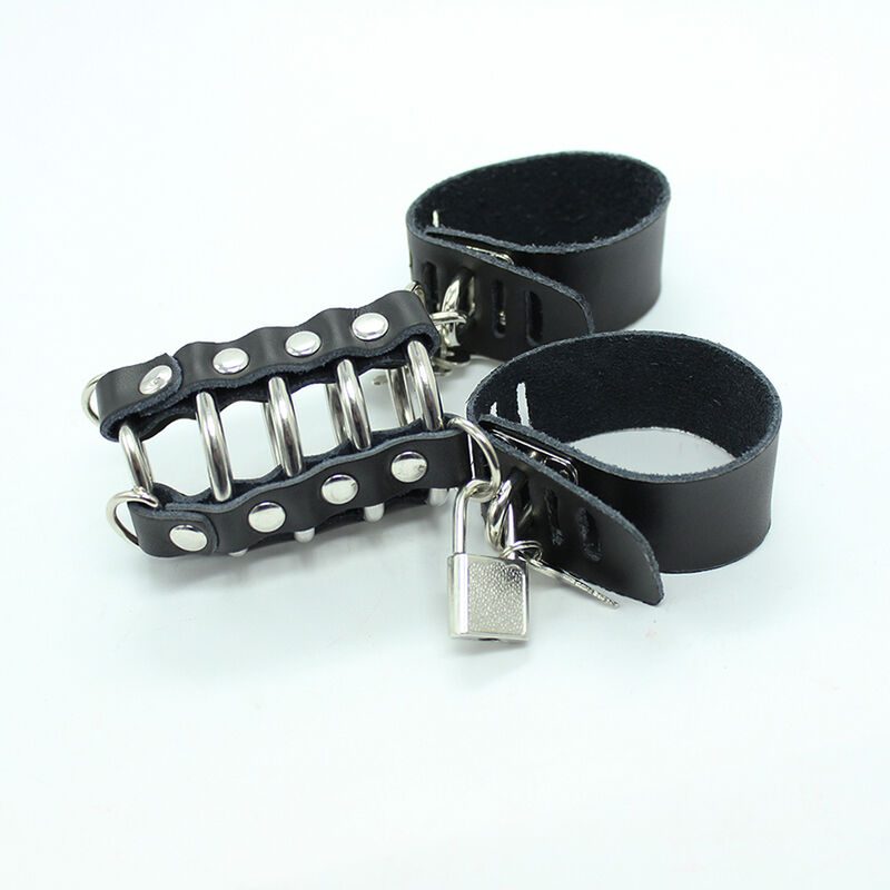 Ohmama Fetish - Peniskooi Met Metalen Ringen En Lederen Banden - afbeelding 3