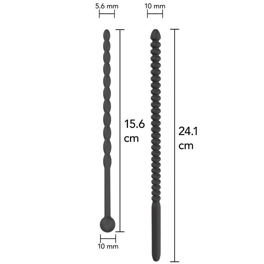 Hidden Desire - Extreme Advanced Urethra Dilatatoren Met Ribbels 2 Stuks - afbeelding 4