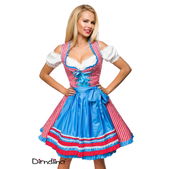 Traditionele Karodirndl blauw/ roze geruit