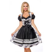 Dirndl jurk zwart/wit