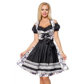 Dirndl jurk zwart/wit