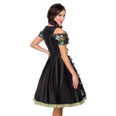 Dirndl zwart/groen inclusief kanten blouse