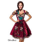 Dirndl bordeaux inclusief kanten blouse