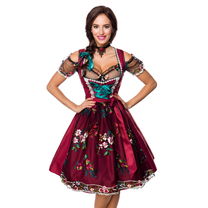 Dirndl bordeaux inclusief kanten blouse