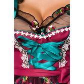 Dirndl bordeaux inclusief kanten blouse