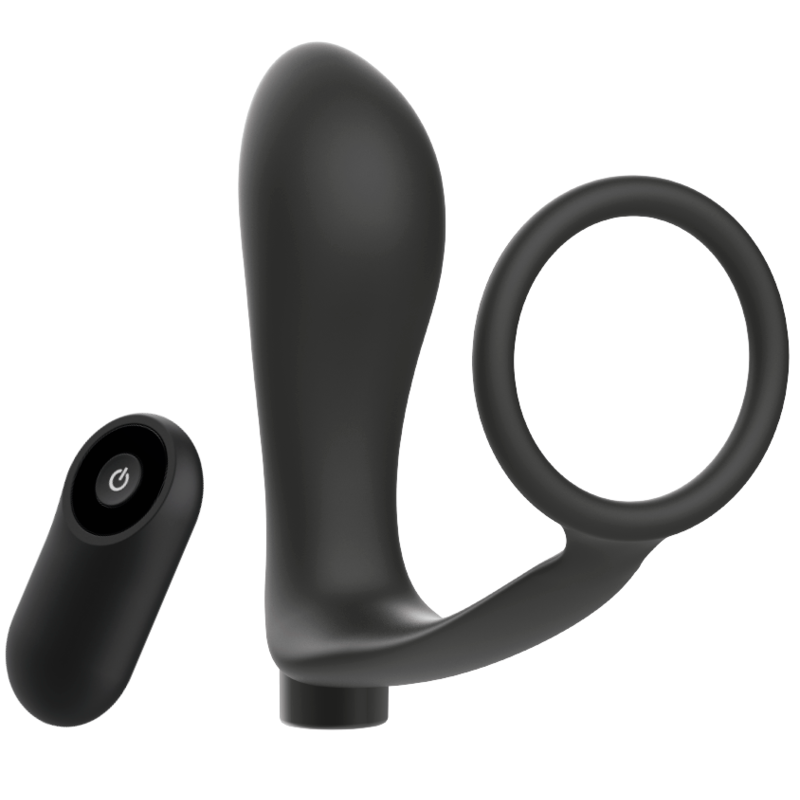 Addicted Toys - Zwarte Afstandsbedienbare Anaal Plug Oplaadbare Penisring