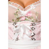 Mini dirndl inclusief kanten blouse roze