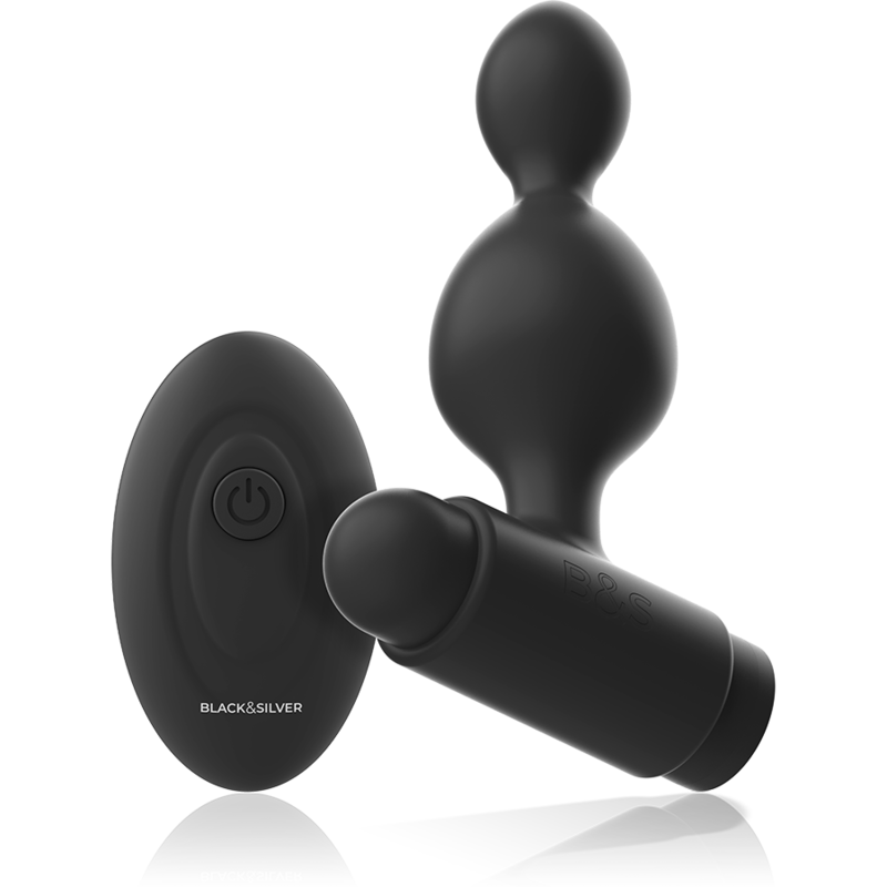 Black&silver - Tucker Kleine Siliconen Anaal Plug Afstandsbediening