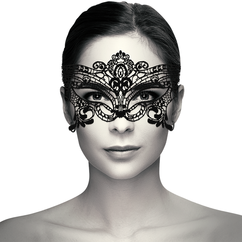 Coquette Chic Desire - Breed Zwart Kanten Masker - afbeelding 2