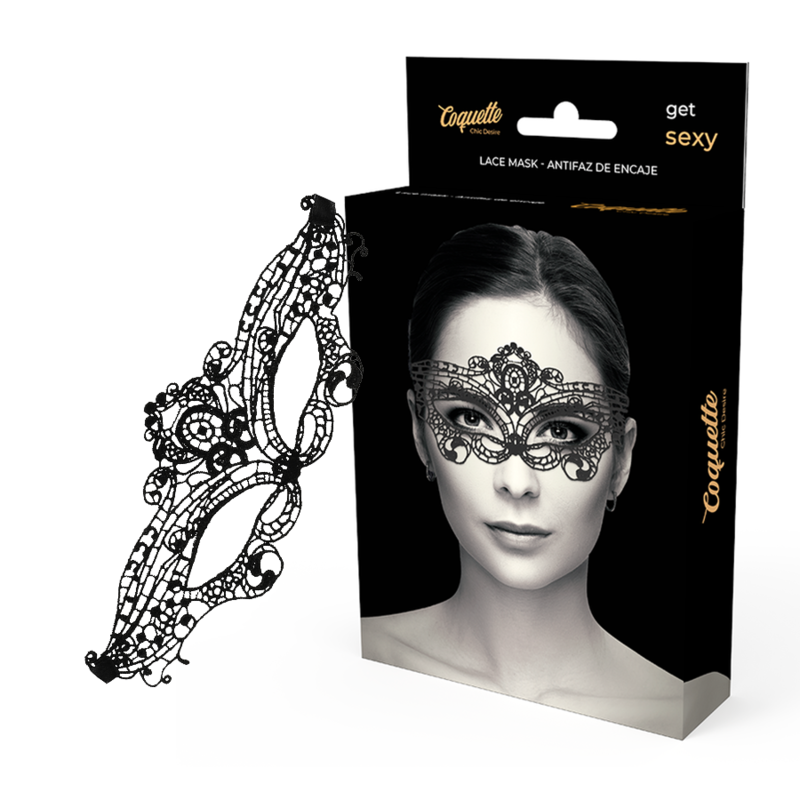 Coquette Chic Desire - Fijn Zwart Kant Oogmasker