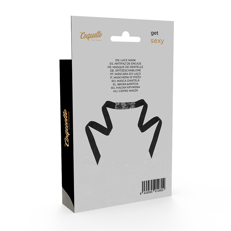 Coquette Chic Desire - Zwart Kanten Oogmasker Met Lint - afbeelding 6