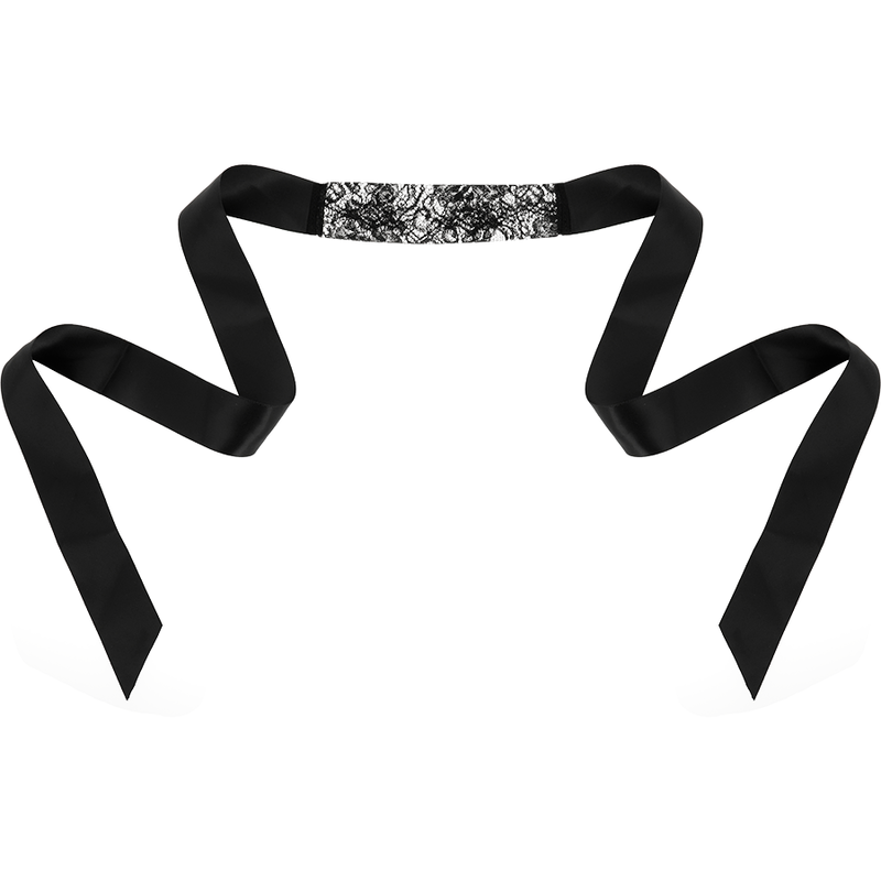 Coquette Chic Desire - Zwart Kanten Oogmasker Met Lint - afbeelding 3