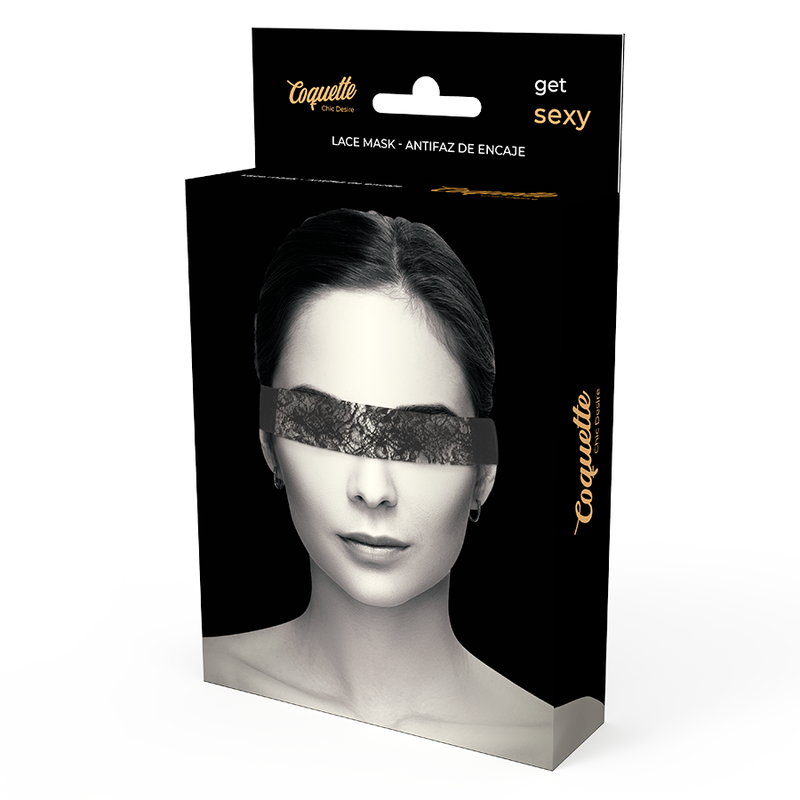 Coquette Chic Desire - Zwart Kanten Oogmasker Met Lint - afbeelding 5