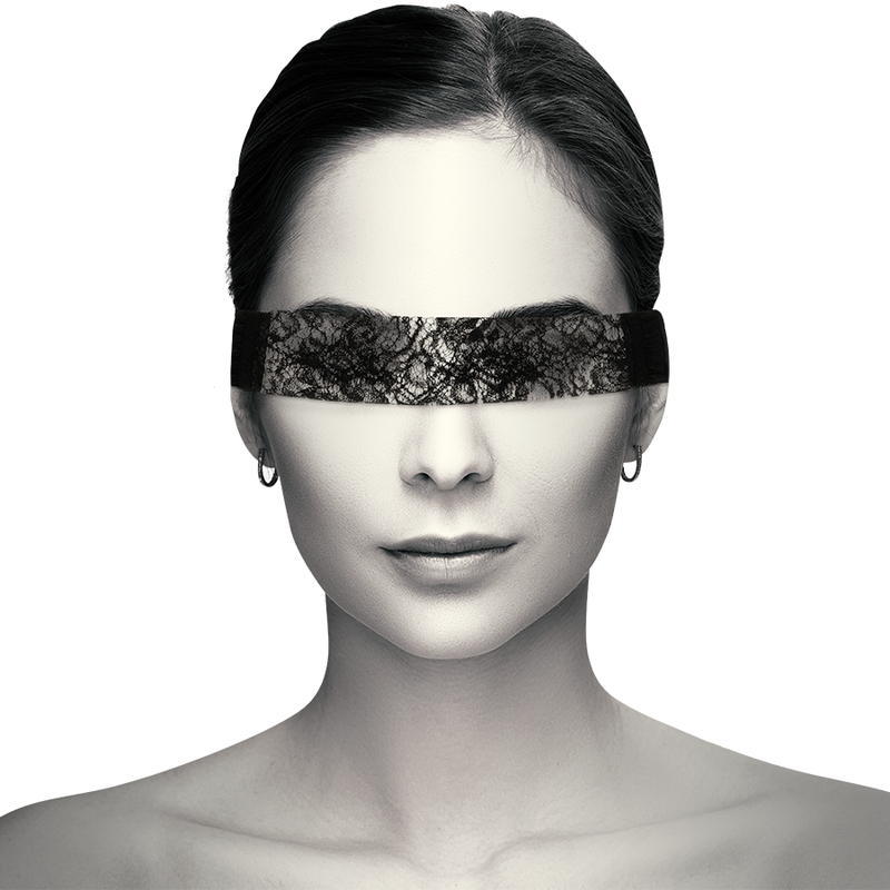 Coquette Chic Desire - Zwart Kanten Oogmasker Met Lint - afbeelding 2
