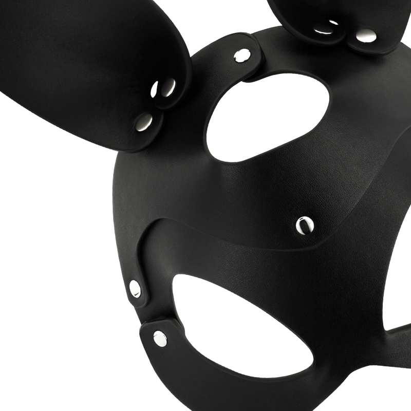 Coquette Chic Desire - Vegan Lederen Masker Met Konijnenoren - afbeelding 4