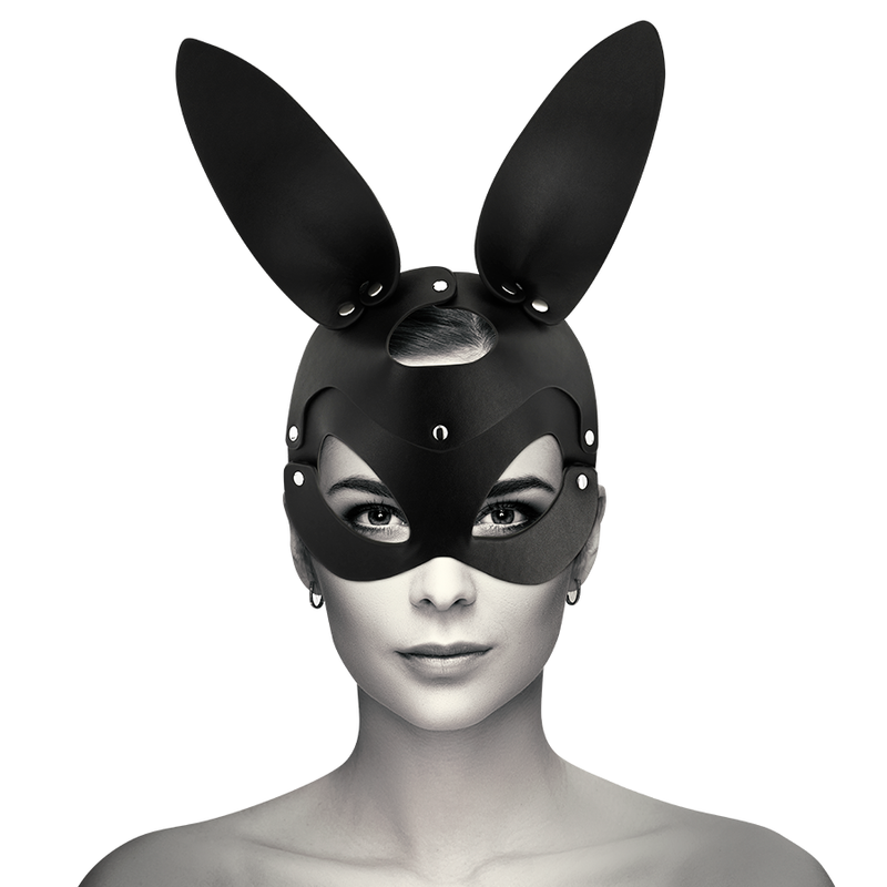 Coquette Chic Desire - Vegan Lederen Masker Met Konijnenoren - afbeelding 2