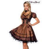 Premium dirndl met blouse bruin/zwart
