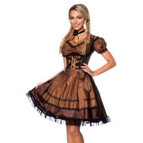 Premium dirndl met blouse bruin/zwart