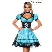 Premium dirndl met blouse blauw/zwart