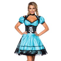 Premium dirndl met blouse blauw/zwart