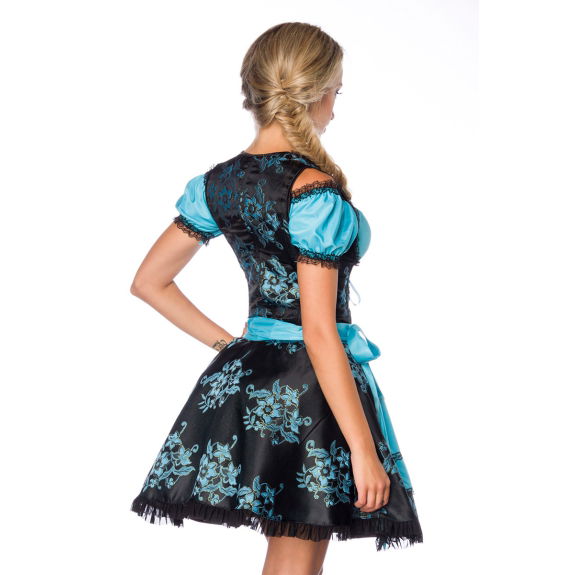 Premium dirndl met blouse blauw/zwart