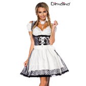 Premium dirndl met blouse zwart/wit