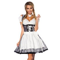 Premium dirndl met blouse zwart/wit