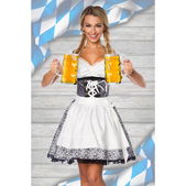 Premium dirndl met blouse zwart/wit